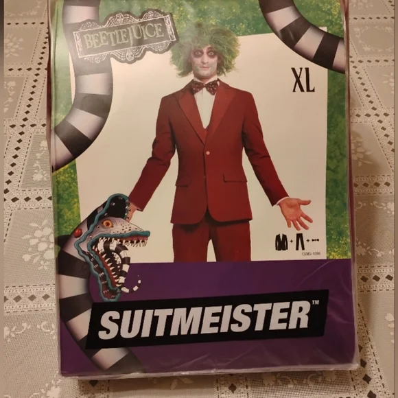 🆕 Suitmeister Beetlejuice Wedding Suit Adult Halloween Costume XL, NEW - Picture 4 of 10